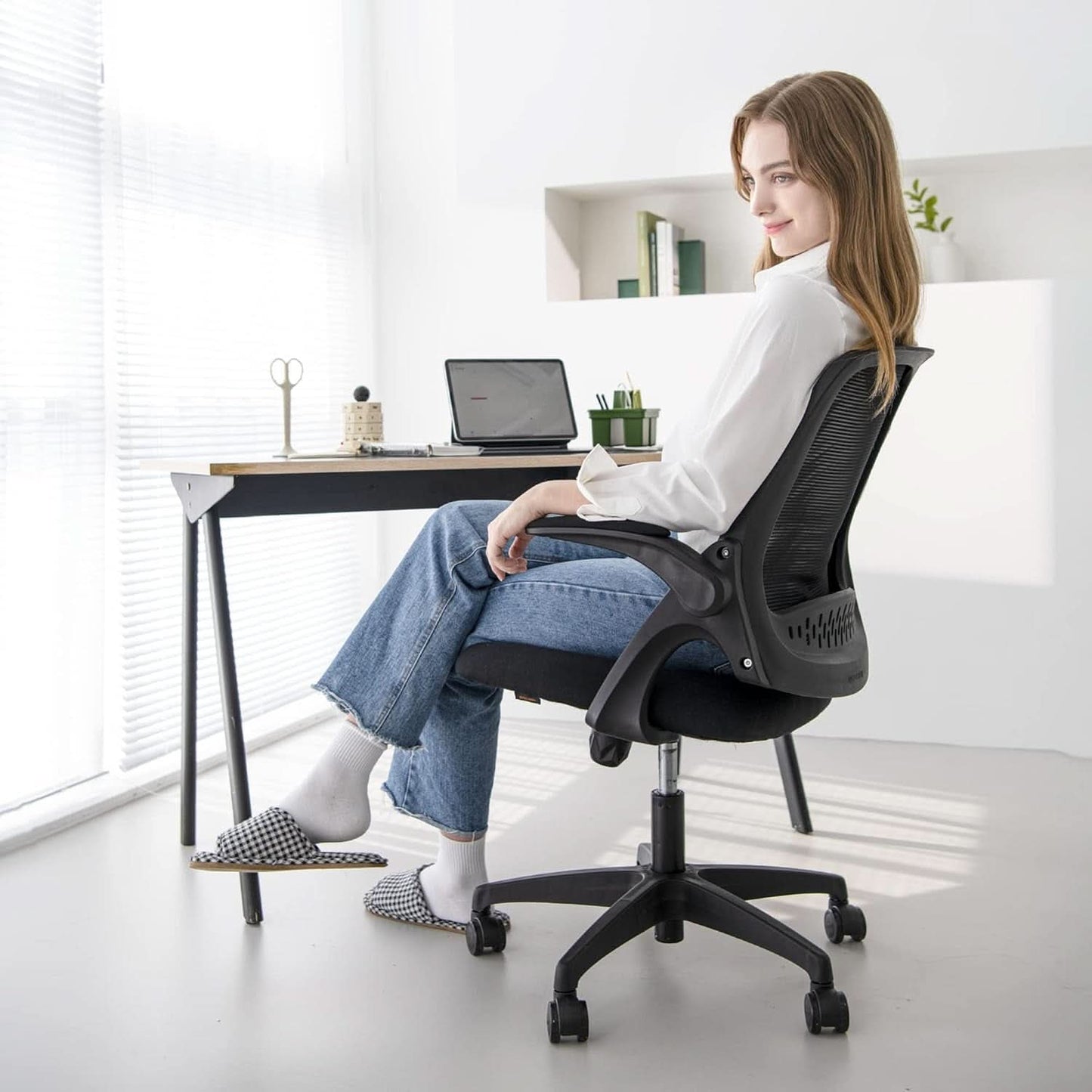 Ergonomic Gaming Chair With Lumbar Support Black Adjustable