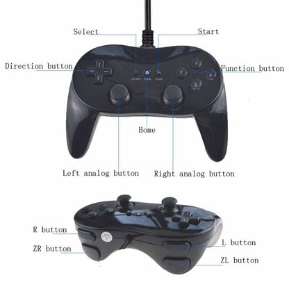 Classic White And Black Wired Pro Remote Game Controller Compatible With PC Laptop